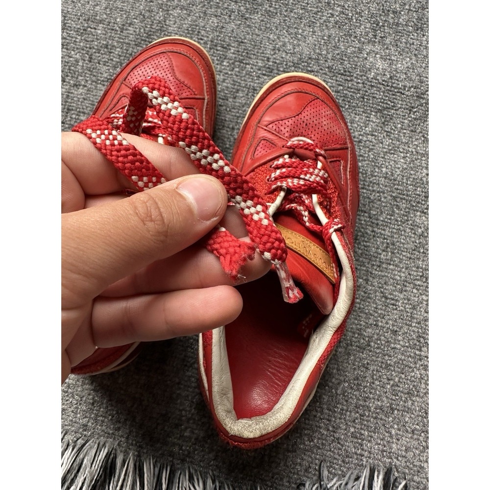 Womens Sneakers Louis Vuitton Red Leather Low Top, Size US 6.5 - Picture 12 of 12